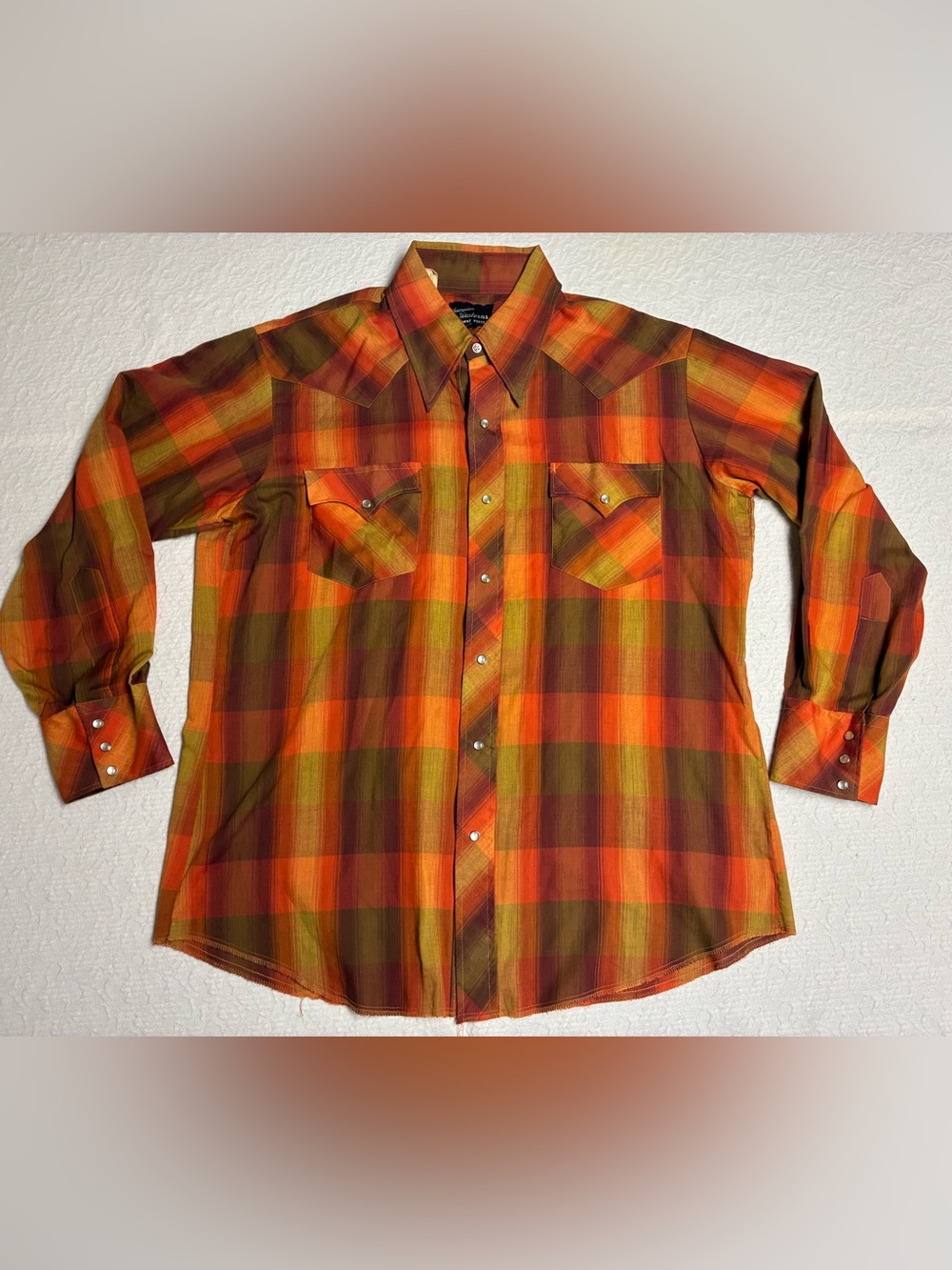 Champion Westerns Permanent Press Pearl Snap Plaid Long Sleeve Size 17–34